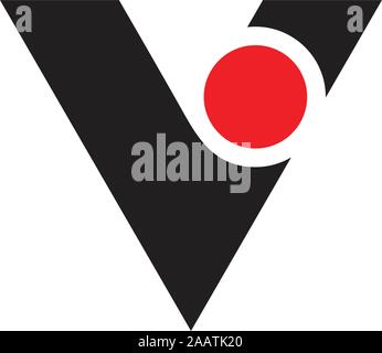 letter v geometric curves dot design logo vector Stock Vector Image ...