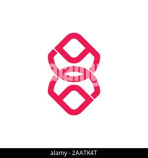 linked linear chain abstract logo vector Stock Vector
