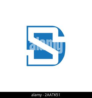 letter ds symbol simple negative space emblem logo vector Stock Vector