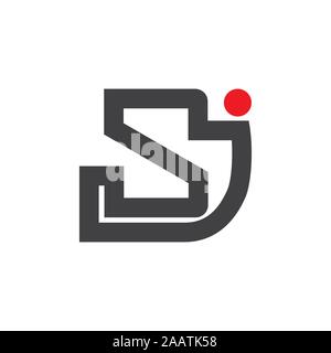 letter sj simple geometric line logo vector Stock Vector