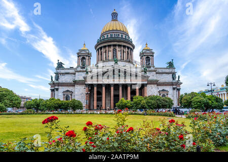 Saint Isaac's Cathedral exterior in St. Petersburg, Russia. Stock Photo