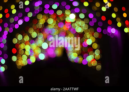 Glitter bokeh lighting effect Colorfull Blurred abstract background for birthday, anniversary, wedding, new year eve or Christmas. Stock Photo