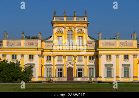 Wilanow Palace (Polish: Palac w Wilanowie) in Warsaw, Poland, King John Sobieski III Baroque royal residence from 17th century. Stock Photo