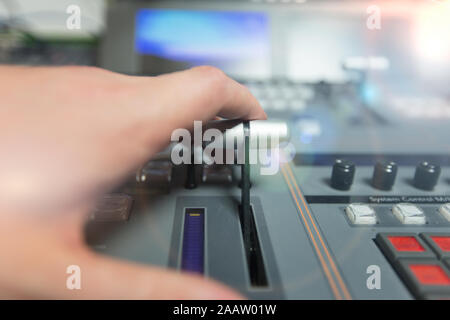 Broadcast studio video and audio switcher mixer Stock Photo