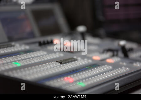 Broadcast studio video and audio switcher mixer Stock Photo