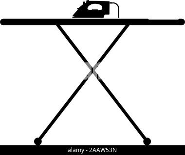 Ironing board with iron icon black color vector illustration flat style simple image Stock Vector