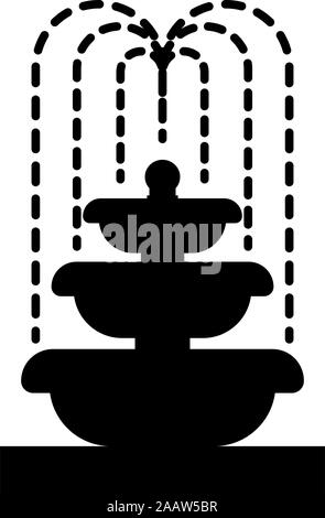 Fountain Tier of Water icon black color vector illustration flat style simple image Stock Vector