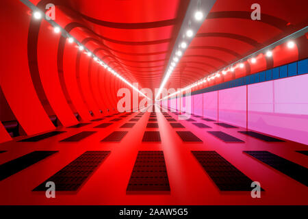 3D Rendered Illustration, visualisation of a science fiction spaceship, gangway Stock Photo