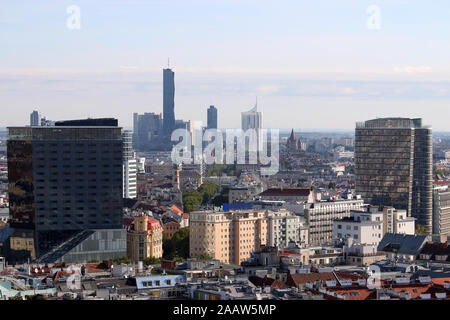 Office buildings cityscape view of Vienna city Austria Stock Photo