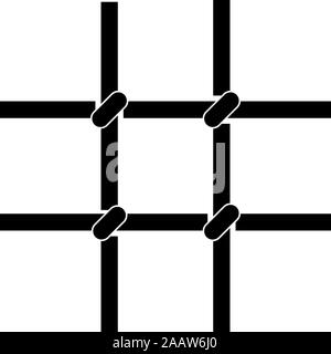 Prison bars Metal grid icon black color vector illustration flat style simple image Stock Vector