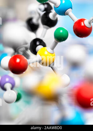 Close-up of ball and stick model in laboratory Stock Photo