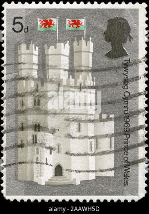 Postmarked stamp from the United Kingdom of Great Britain and Northern Ireland in the H.R.H. The Prince of Wales series Stock Photo