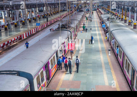 The suburban railway in Mumbai India Stock Photo