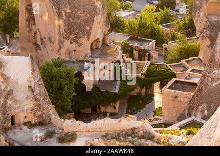 High angle view of houses in townscape at Göreme city, Cappadocia Stock Photo