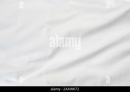Texture of White blanket crumpled on the bed Stock Photo