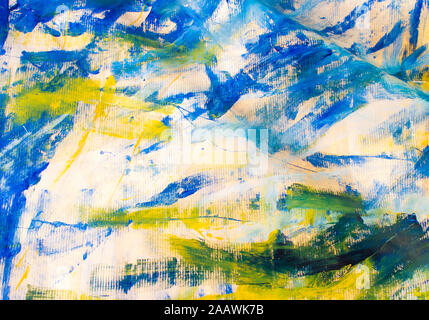 The smudge of paints on canvas that is used to cover the floor while painting the walls of the house Stock Photo