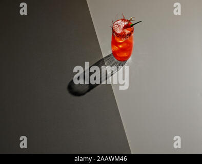 High angle view of drink on colored background Stock Photo