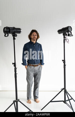 Portrait of a photographer in his studio Stock Photo