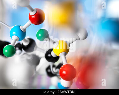 Close-up of ball and stick Molecular model in laboratory Stock Photo