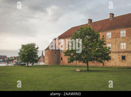Denmark, Sonderborg, Sonderborg castle seen on cloudy day Stock Photo