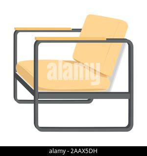 Armchair or Armchair isolate on white background. Furniture for interior in flat icon design. Vector Illustration. Stock Vector