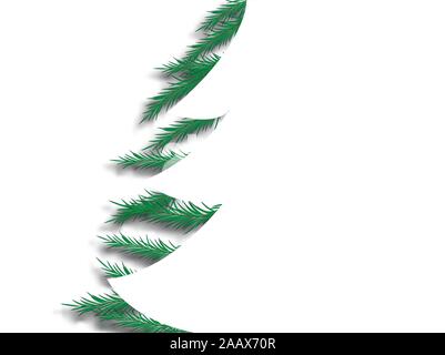 Happy new year symbol. Christmas tree decoration. Mixed media. Green background. 2020 happy new year background. Creative christmas Stock Vector