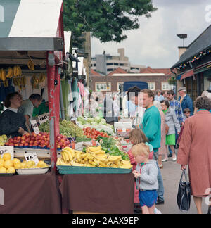 Market Day in Wakefield West Yorkshire, in 1988, Northern England, UK Stock Photo