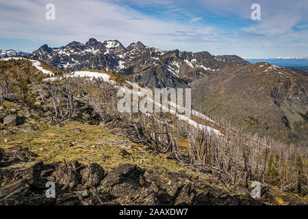 The Heaven's Gate Vista overlooks the Seven Devils Mountain and the Hells Canyon National Recreation Area in western Idaho. Stock Photo