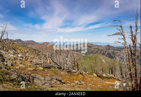 The Heaven's Gate Vista overlooks the Seven Devils Mountain and the Hells Canyon National Recreation Area in western Idaho. Stock Photo