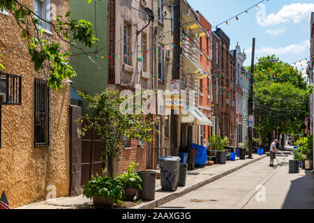 Colourful League St which runs between S 10th and S 9th streets near Philadelphia's Italian Market Stock Photo