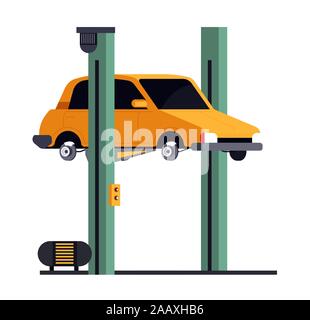 Vehicle lift, car repair service isolated icon Stock Vector