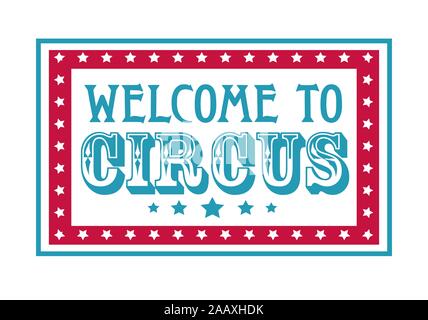 Fun fair and circus welcome sign isolated icon Stock Vector