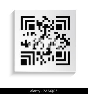 QR code isolated icon, product sticker with hidden serial number Stock Vector