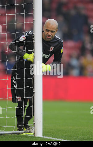 Middlesbrough, UK. 24 November 2019. Darren Randolph of Middlesbrough during the Sky Bet Championship match between Middlesbrough and Hull City at the Riverside Stadium, Middlesbrough on Sunday 24th November 2019. Stock Photo