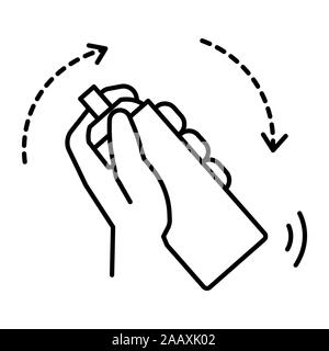 Air freshener or paint bottle isolated line icon Stock Vector