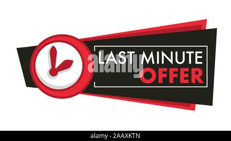 Shopping last minute offer isolated icon, timer clock Stock Vector