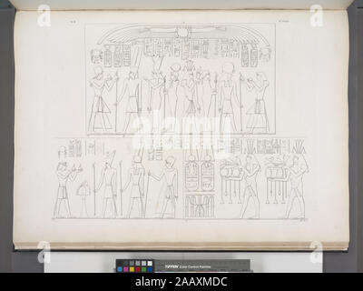 Fig 1 Offerte di Menphtah II (Merneptah) figlio e successore di Ramses III (II), alle deità di Silsilis Fig 2 Offerta del medesimo ad Atmu, Mandu, e Amenôf I, capo della dinastia XVIII Keywords: Theban triad; Mut (Egyptian deity); Khonsu (Egyptian deity); Montu (Egyptian deity); Hapy-Nile; Haroeris; Gebel el-Silsila.; Fig. 1. Offerte di Menphtah II [Merneptah] figlio e successore di Ramses III [II], alle deità di Silsilis. Fig. 2. Offerta del medesimo ad Atmu, Mandu, e Amenôf I, capo della dinastia XVIII. Fig. 3. Due immagini simboliche del Nilo vengono a recar doni Stock Photo