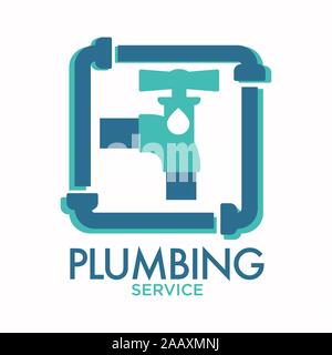 Plumbing service isolated icon, piping and tap or switch Stock Vector