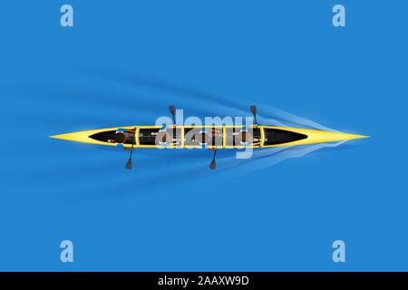 Sprint Four Canoe with paddlers Stock Vector