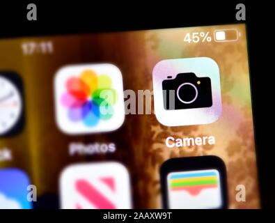Camera app,mobile phone screen Stock Photo