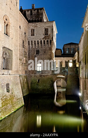 The moat of the castle of San Giorgio in Mantova. Lombardy, Italy, Europe. Stock Photo