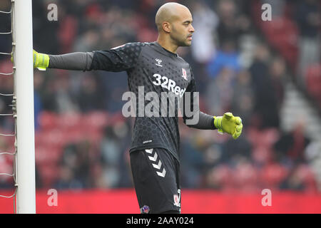 Middlesbrough, UK. 24 November 2019. Darren Randolph of Middlesbrough during the Sky Bet Championship match between Middlesbrough and Hull City at the Riverside Stadium, Middlesbrough on Sunday 24th November 2019. Stock Photo
