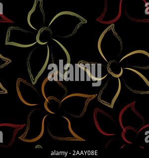 Abstract flowers for fabric design. Decorative floral pattern. Beautiful vector pattern. Vintage flowers, great design for any purposes Stock Vector