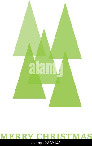 vector illustration of a Christmas card with trees. Holiday background. Stock Vector