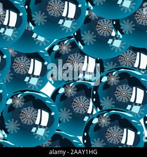 Blue balls, great design for any purposes. Christmas celebration. Textile design texture. Realistic vector illustration. Blue background. Art vector Stock Vector