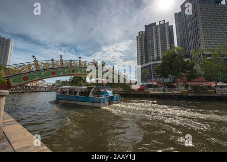 Malacca City (also spelled Melaka) is the capital of the coastal state of Malacca, in southwestern Malaysia. Stock Photo