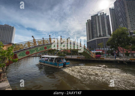 Malacca City (also spelled Melaka) is the capital of the coastal state of Malacca, in southwestern Malaysia. Stock Photo