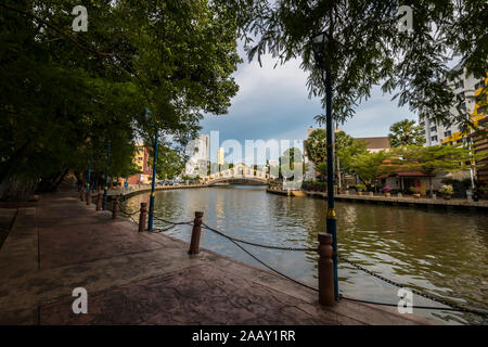 Malacca City (also spelled Melaka) is the capital of the coastal state of Malacca, in southwestern Malaysia. Stock Photo