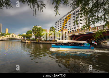 Malacca City (also spelled Melaka) is the capital of the coastal state of Malacca, in southwestern Malaysia. Stock Photo