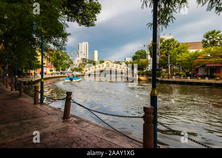 Malacca City (also spelled Melaka) is the capital of the coastal state of Malacca, in southwestern Malaysia. Stock Photo